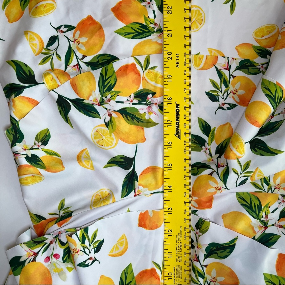 Swimsuit Lemon Print Tankini with Yellow Shorts Summer, Ruffles, Adjustable - Picture 9 of 14